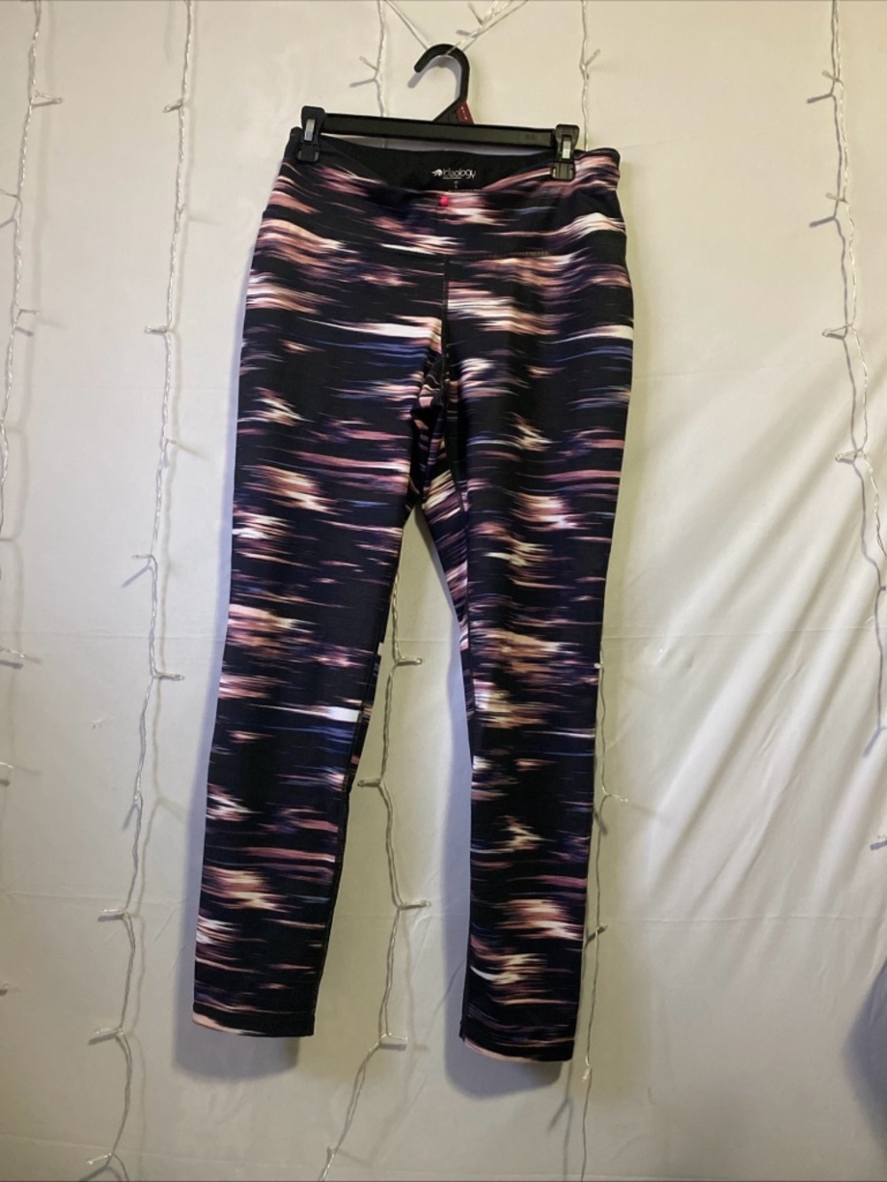 Ideology Black Leggings with Pink & Purple Streaks